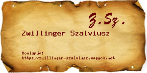 Zwillinger Szalviusz névjegykártya